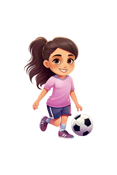 StoryGift Romania Sticker Adeziv 90CM cu o fata care se joaca fotbal, minge, ...