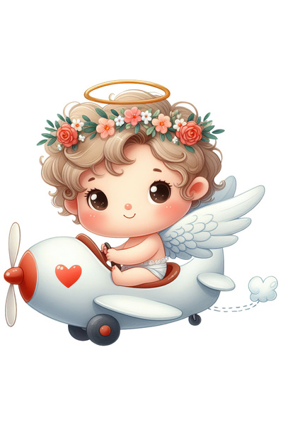 StoryGift Romania Sticker Eticheta 40CM cu un bebelus care se plimba cu avion...