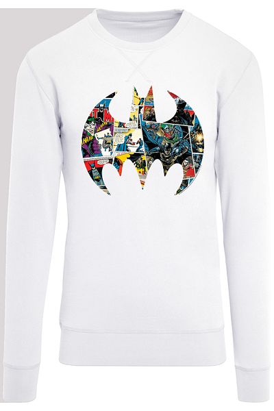 F4NT4STIC Herren Batman Comic Book Logo -wht With Light Crew Sweatshirt