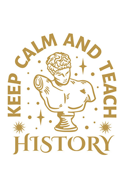 StoryGift Romania Sticker Adeziv 90CM Keep Calm And Teach History, cu Margini...