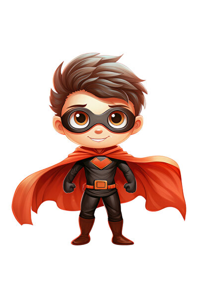 StoryGift Romania Sticker Eticheta 40CM cu un erou cu pelerina rosie, ilustra...