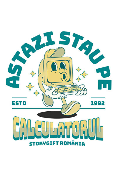 StoryGift Romania Sticker Autocolant 70CM cu Monitor Vintige Vesel Cu Sapca T...