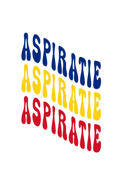 StoryGift Romania Sticker Eticheta 50CM Cuvantul Aspiratie, in Culorile Steag...