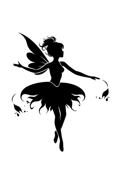 StoryGift Romania Sticker Adeziv 90CM Exterior cu o zana din basme - miscari grandioase , Vinyl Negru, 90 cm