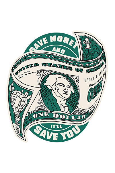 StoryGift Romania Sticker Eticheta 50CM Cu Mesaj Save Money And It'll Save Yo...