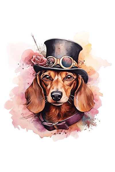 StoryGift Romania Sticker Autocolant 70CM cu un catel care are joben, ilustra...