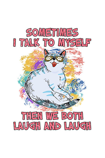 StoryGift Romania Sticker Eticheta 40CM cu pisica cu mesajul "Sometimes I tal...