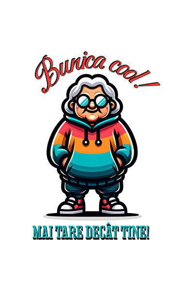 StoryGift Romania Sticker Eticheta 40CM Adeziv Femeie Batrana cu Ochelarii De...