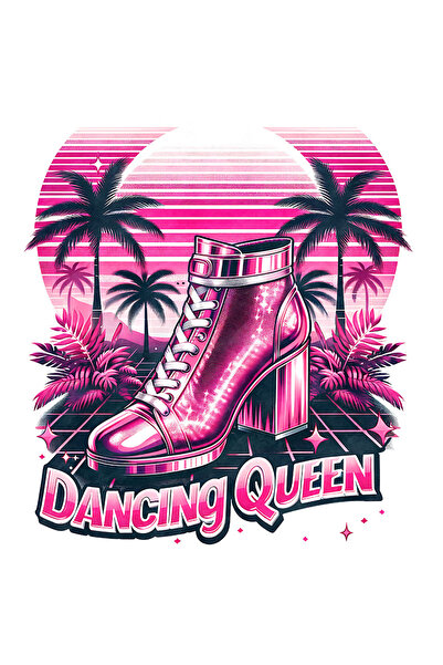 StoryGift Romania Sticker Cu Mesajul "dancing Queen", Ilustratie, Stil Retro,...