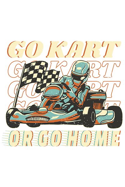 StoryGift Romania Sticker Eticheta 40CM Cu Mesaj In Engleza Go Kart Or Go Home, Casca, Cursa, cu Margini Albe,