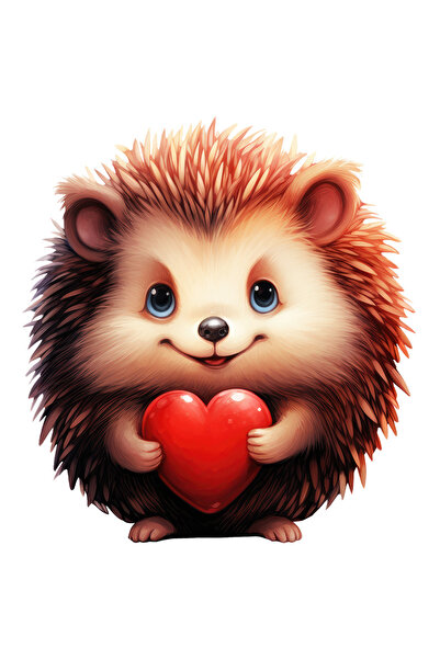 StoryGift Romania Sticker Eticheta 50CM cu un arici vesel, ilustratie, tine o...