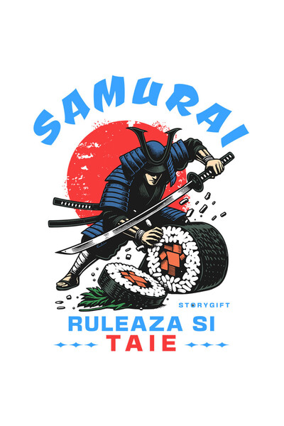 StoryGift Romania Sticker Adeziv 90CM cu Samurai Ninja Cu Sabie Ascutita Sush...