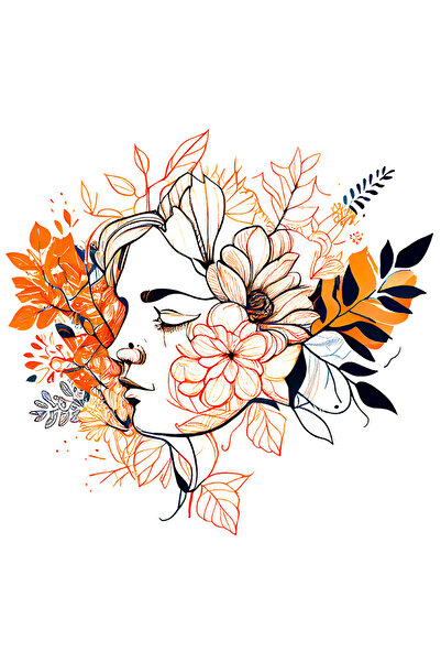 StoryGift Romania Sticker Autocolant 70CM cu o fata de femeie, ilustratie, fr...