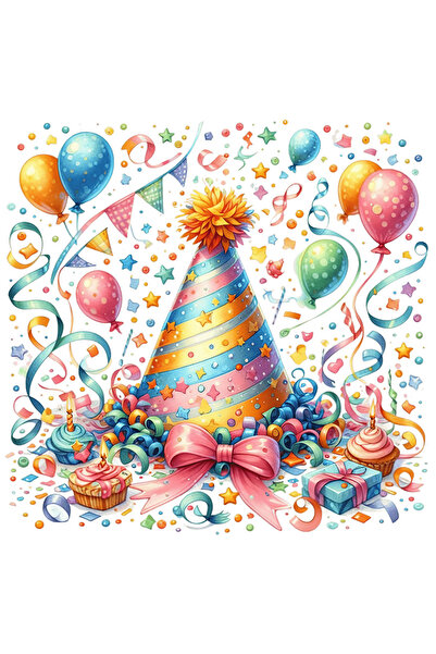 StoryGift Romania Sticker Eticheta 40CM cu multe decoratiuni pentru o petrece...