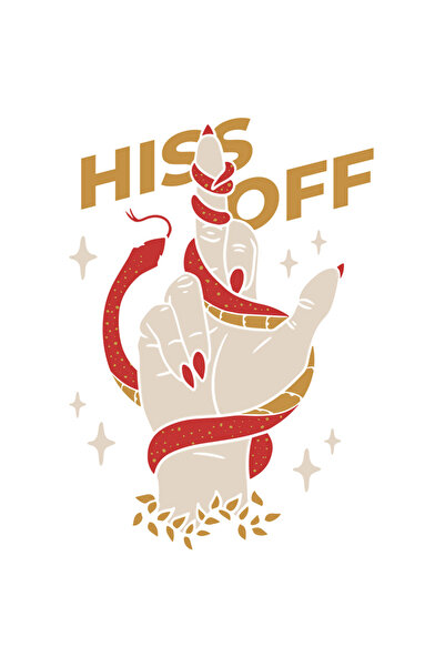 StoryGift Romania Sticker Eticheta 40CM Cu Mesaj In Engleza Hiss Off, Sarpe, ...