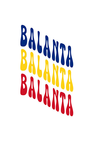 StoryGift Romania Sticker Adeziv 90CM Cuvantul Balanta, in Culorile Steagului Romaniei, Rosu, Galben, Albastru,