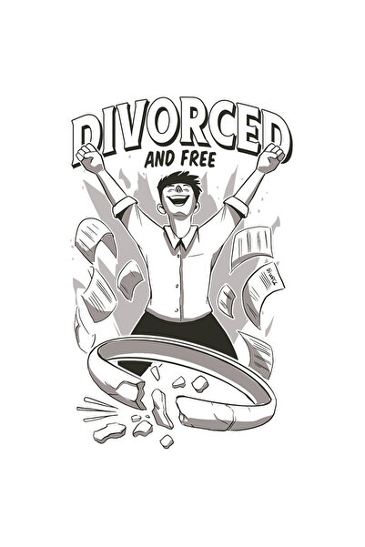 StoryGift Romania Sticker Autocolant 70CM Divortat Liber si Fericit, cu Margi...