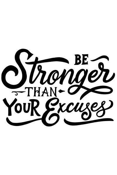 StoryGift Romania Sticker Cu Mesaj Motivational Be Stronger Than Your Excuses, Keep Up, Negru, Cu Margini A