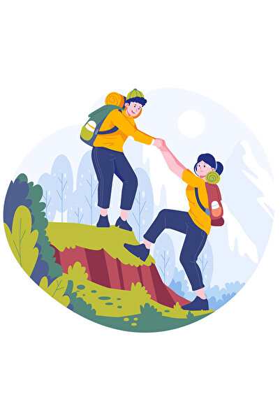 StoryGift Romania Sticker Autocolant 70CM Cu Copaci, Natura, Drumetie, Ghiozdan, Munte, Soare, cu Margini Albe,