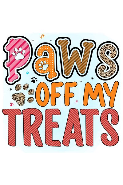 StoryGift Romania Sticker Adeziv 90CM cu mesajul "Paws off my Treats", caine, animal de companie, ilustratie, la