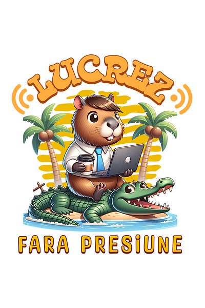 StoryGift Romania Sticker Autocolant 70CM cu Castor haios Costum Cu Cravat laptop, crocodil Insula Tropicala Wor