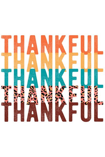 StoryGift Romania Sticker Eticheta 40CM cu mesajul "Thankful", ilustratie, motivational, apreciere, recunoscator