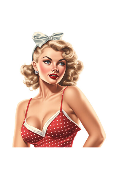 StoryGift Romania Sticker Eticheta 50CM cu o femeie frumoasa, ilustratie, sti...