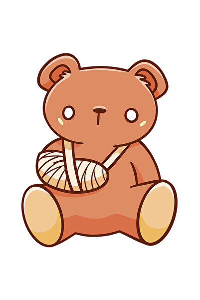 StoryGift Romania Sticker Adeziv 90CM Cu Ursulet Maro De Plus Cu Mana Rupta I...