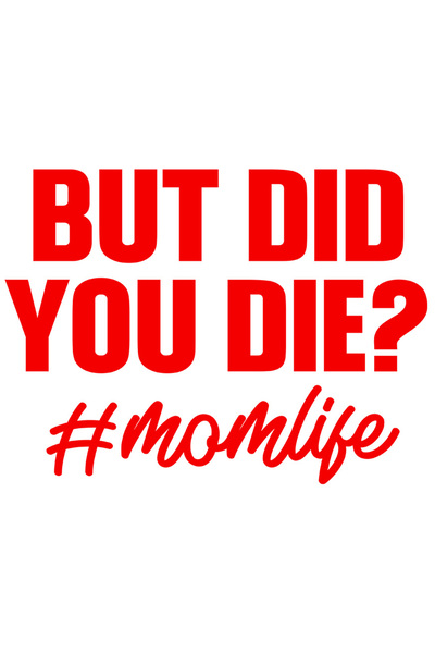 StoryGift Romania Sticker Eticheta 50CM Exterior cu mesajul in engleza "But did you di*? #momlife" - Dar ai mur*