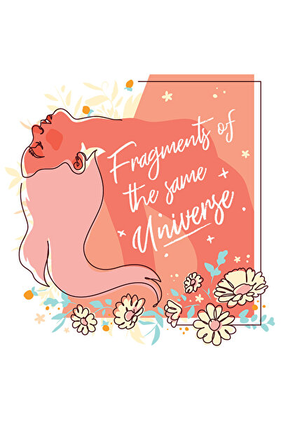 StoryGift Romania Sticker Autocolant 70CM Cu Arta Abstracta, Silueta Feminina Alecata Cu Parul In Jos, Flori Col