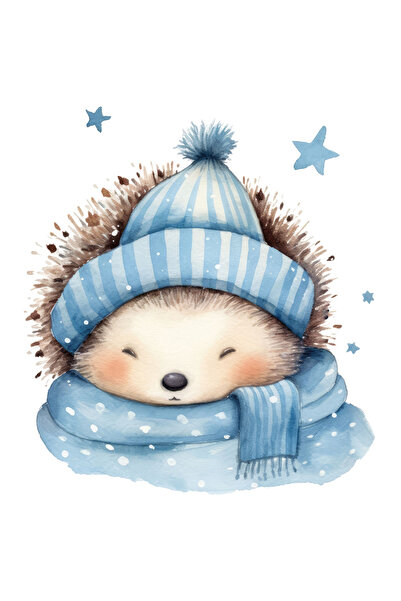 StoryGift Romania Sticker Eticheta 50CM cu un arici care doarme, ilustratie, ...