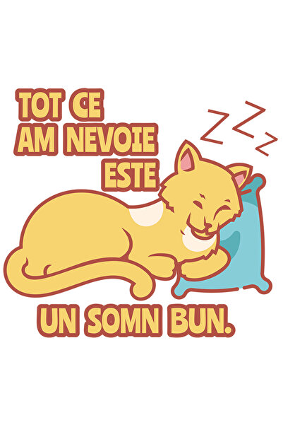 StoryGift Romania Sticker Eticheta 40CM Adeziv Pisica somnoroasa galbena mesa...