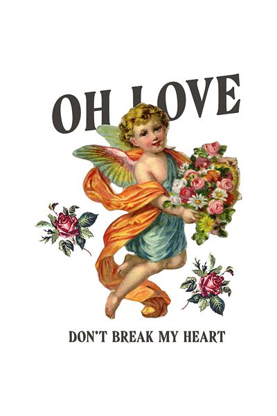 StoryGift Romania Adhesive Sticker 90CM Declaration of Love, Oh Love, Don’t Break My Heart, Angel, Flowers, Wings,