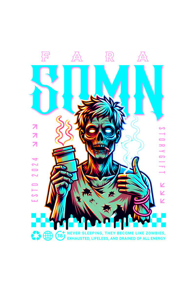 StoryGift Romania Sticker Adeziv 90CM cu Zombie extenuat Dcu Tigara Si Cafea ...