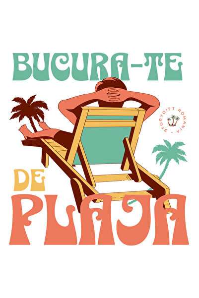 StoryGift Romania Sticker Adeziv 90CM cu Om Pe Sezlong plaja Tropicala Relaxare text Bucura-te De Plaja cu Margi