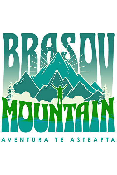 StoryGift Romania Sticker Autocolant 70CM cu Munte Inalt Stanca Silueta umana Aventura Text Brasov Mountain Aven