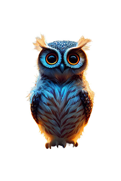 StoryGift Romania Sticker Autocolant 70CM Cu Pasare Nocturna bufnita Cu Pene Colorate, Infatisare Real Life, Sti