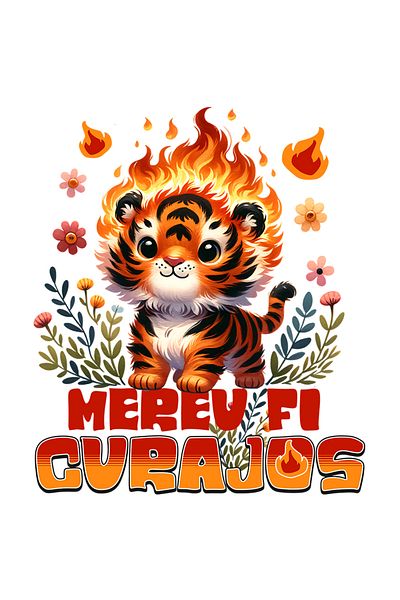 StoryGift Romania Motivational Tiger Cub Adhesive Sticker Always Be Brave With White Edges, Pvc Vinyl 90 Cm