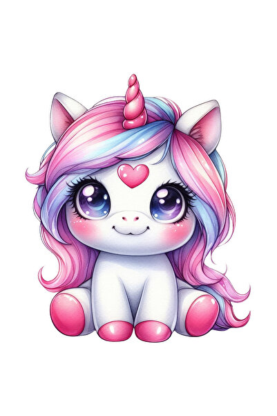 StoryGift Romania Sticker Eticheta 40CM cu un unicorn, ilustratie, tine o cea...