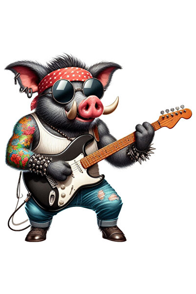 StoryGift Romania Sticker Eticheta 50CM cu un porc mistret care canta la chit...