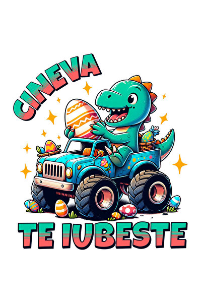 StoryGift Romania Sticker Autocolant 70CM cu Dinozaur Vesel In masina De Tere...