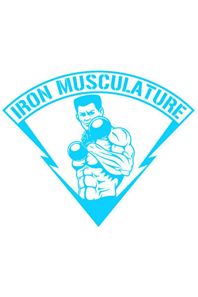 StoryGift Romania Sticker Eticheta 50CM Exterior cu un culturist care ridica ...