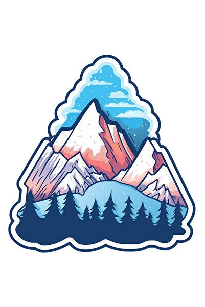 StoryGift Romania Sticker Eticheta 40CM Cu Peisaj Montan, Ninsoare, Munti, Pa...