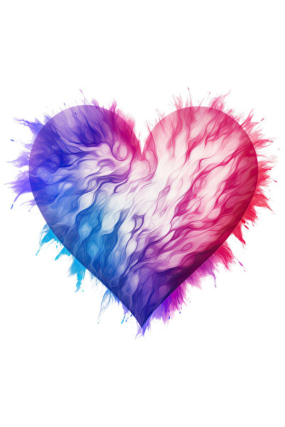 StoryGift Romania Sticker Eticheta 50CM cu o inima cu culori vibrante, ilustr...