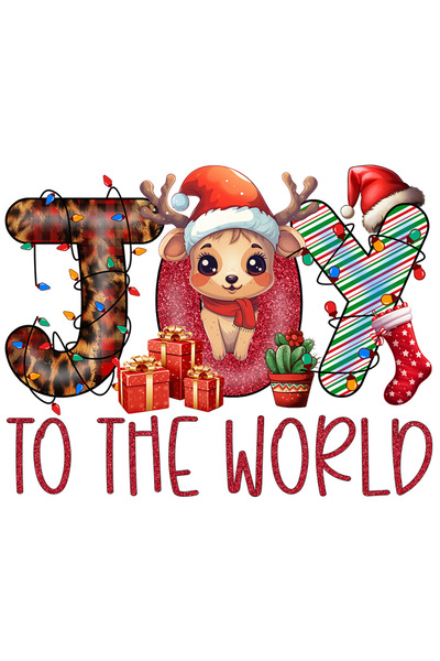 StoryGift Romania Sticker Adeziv 90CM cu mesajul "Joy to the world", ren, Cra...