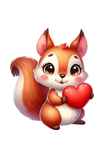 StoryGift Romania Sticker Autocolant 70CM cu o veverita imbujorata care tine ...