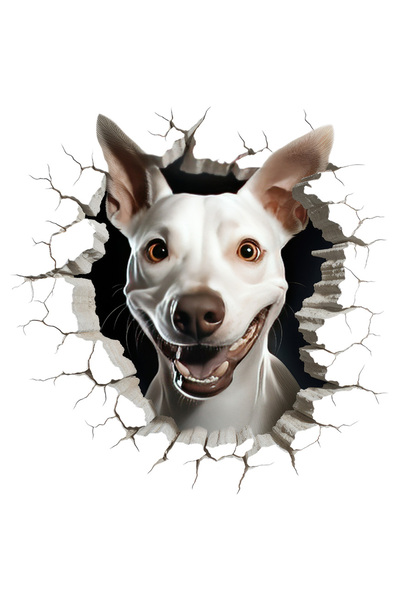 StoryGift Romania Sticker Adeziv 90CM cu un caine curios care scoate capul pr...