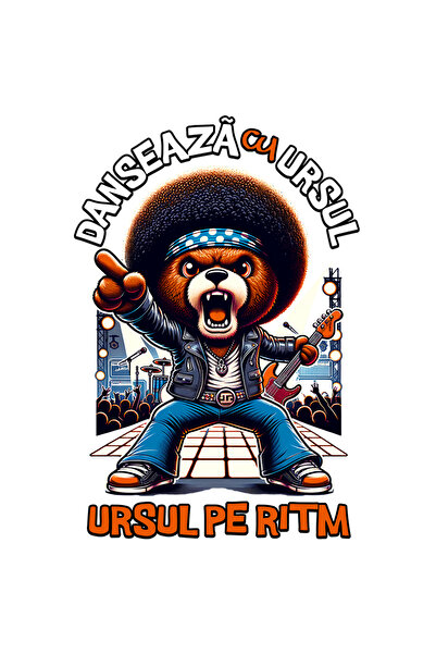 StoryGift Romania Sticker Autocolant 70CM Adeziv Ursul pe ritm. danseaza cu u...