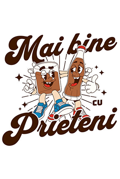 StoryGift Romania Sticker Autocolant 70CM Adeziv Mai bine cu prieteni, famili...