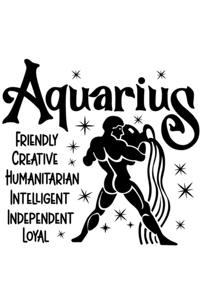 StoryGift Romania Sticker Adeziv 90CM cu zodia Varsator, ilustratie, zodie, astrologie, simbol, semn, prietenos,